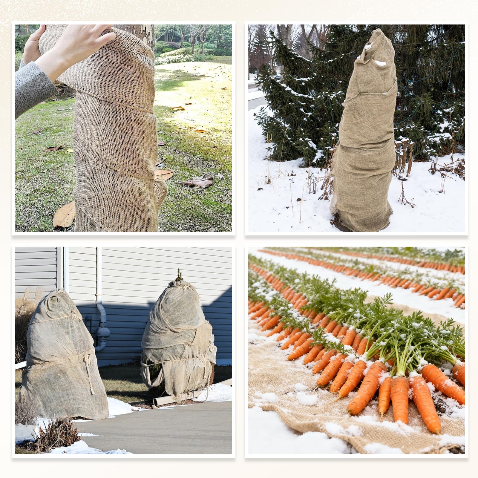 Himake burlap weed barrier demonstrates soil cover and weed suppression