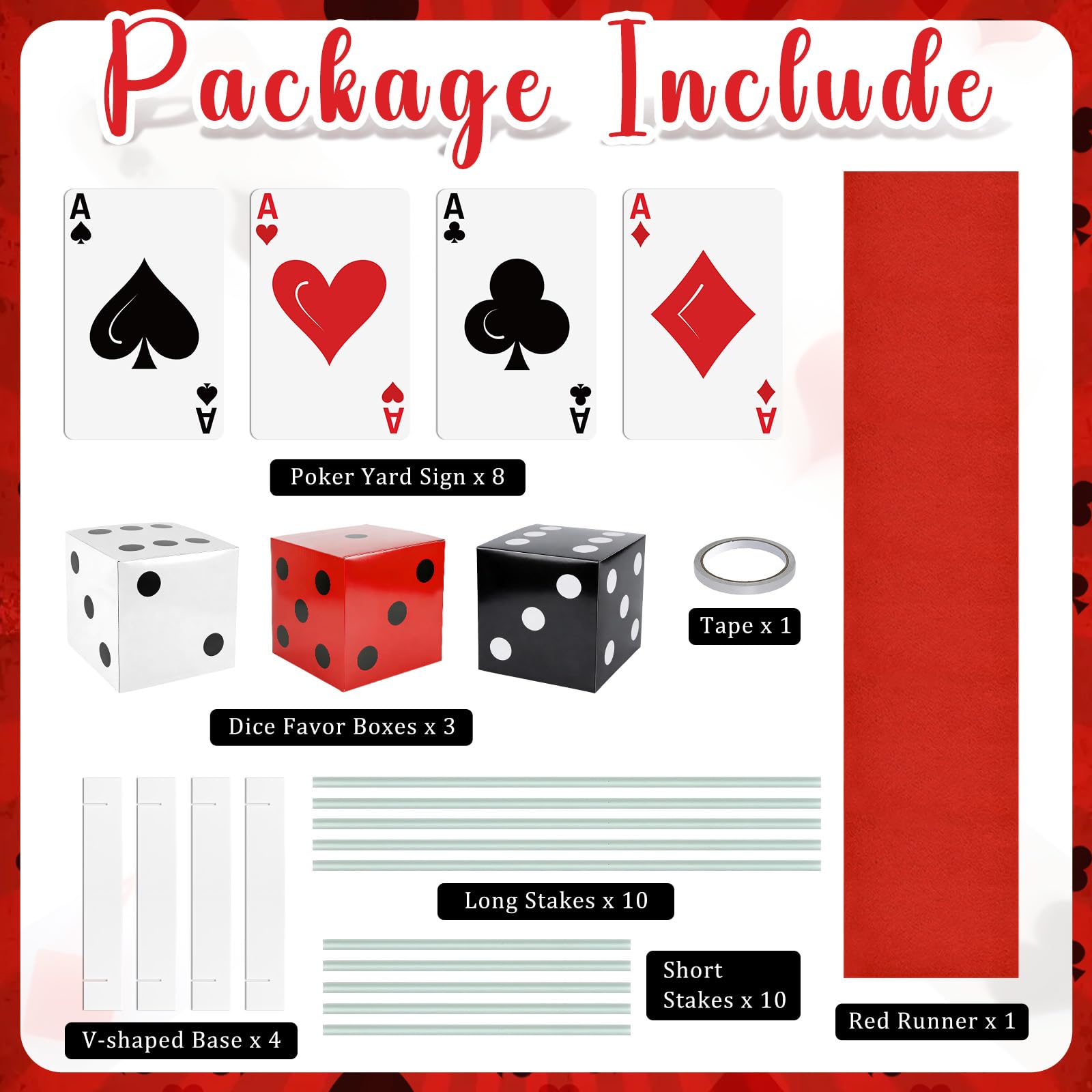 Himake casino yard sign diamonds, premium signage for casino night setups.