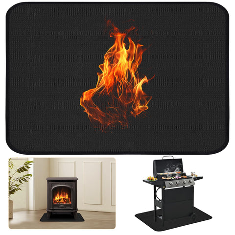 Himake grill mat under-deck protects surfaces during outdoor grilling.