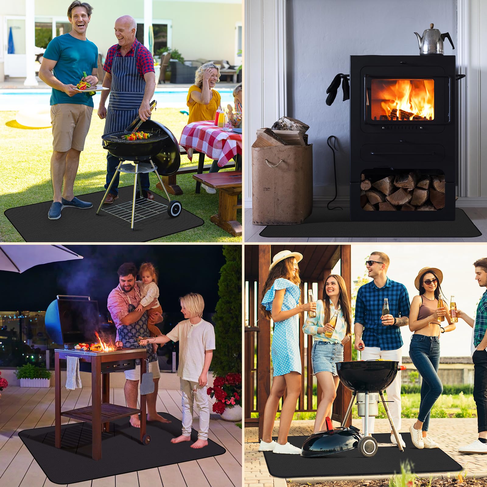 Himake grill mat for indoor grill helps keep floors clean.