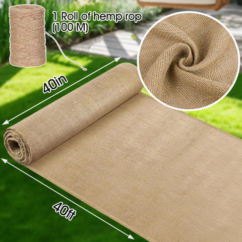 Himake natural jute garden fabric highlights wide roll for gardening use