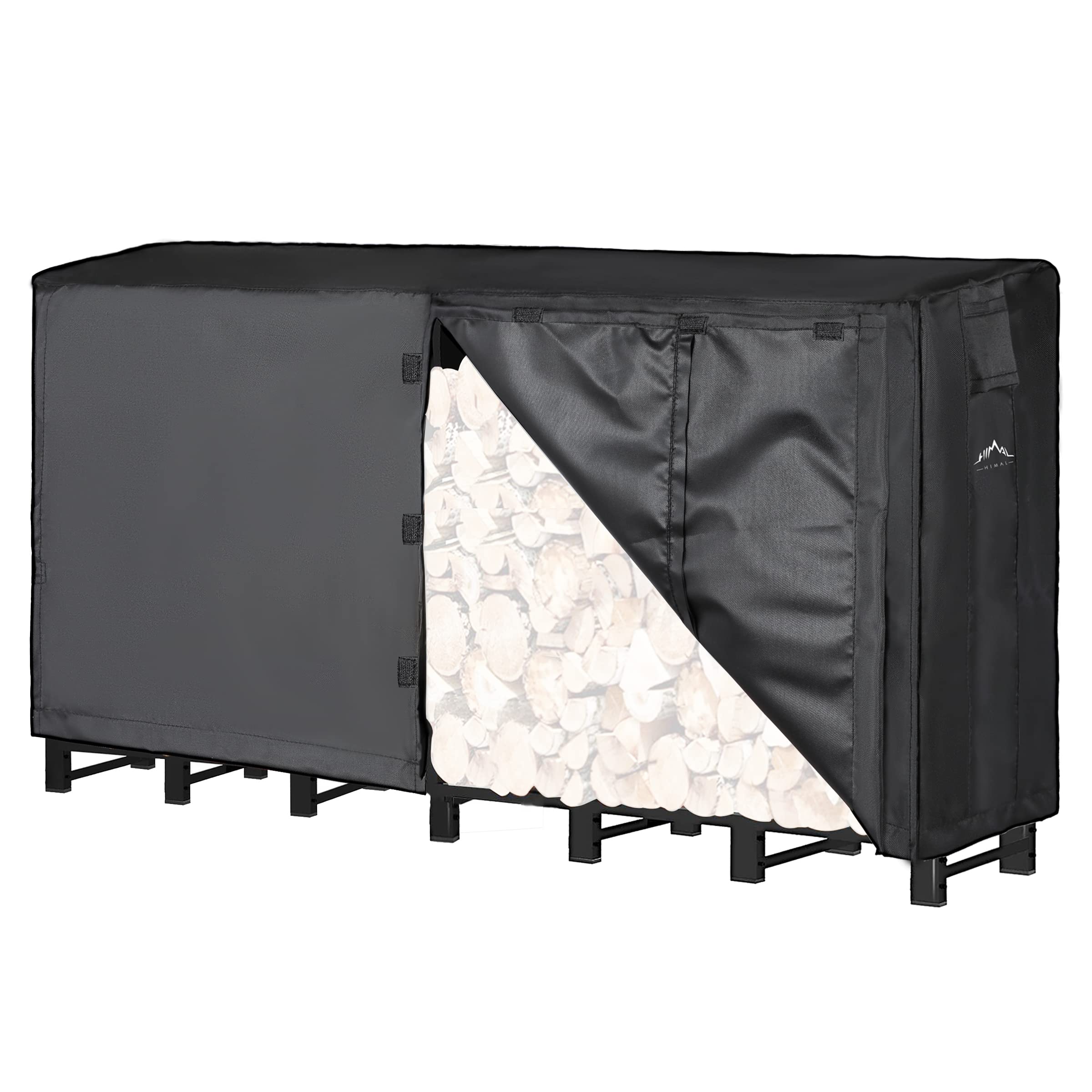 Himal Outdoors eight-foot firewood cover shields a rack from rain and dust.