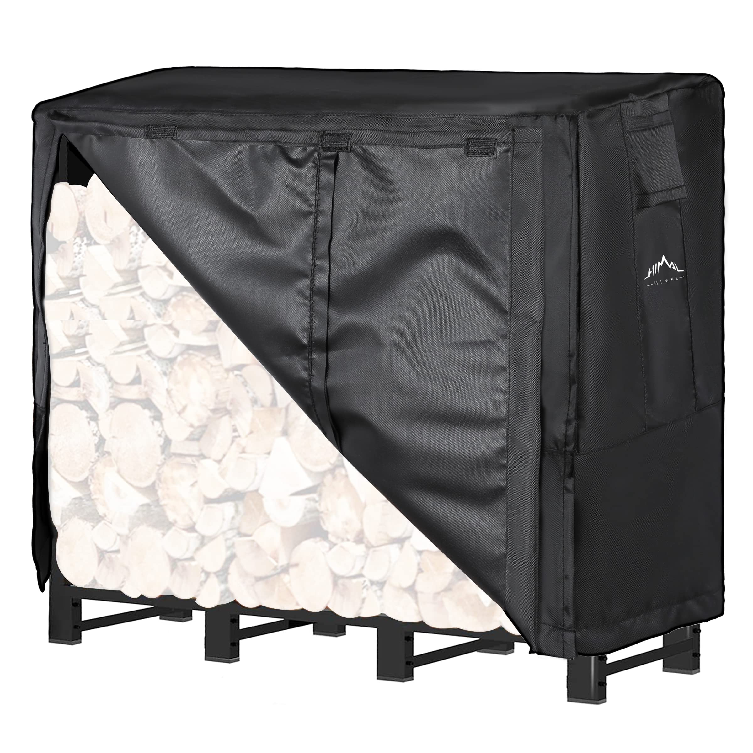 Himal Outdoors Himal 4ft firewood cover front view protects wood from rain and dust.