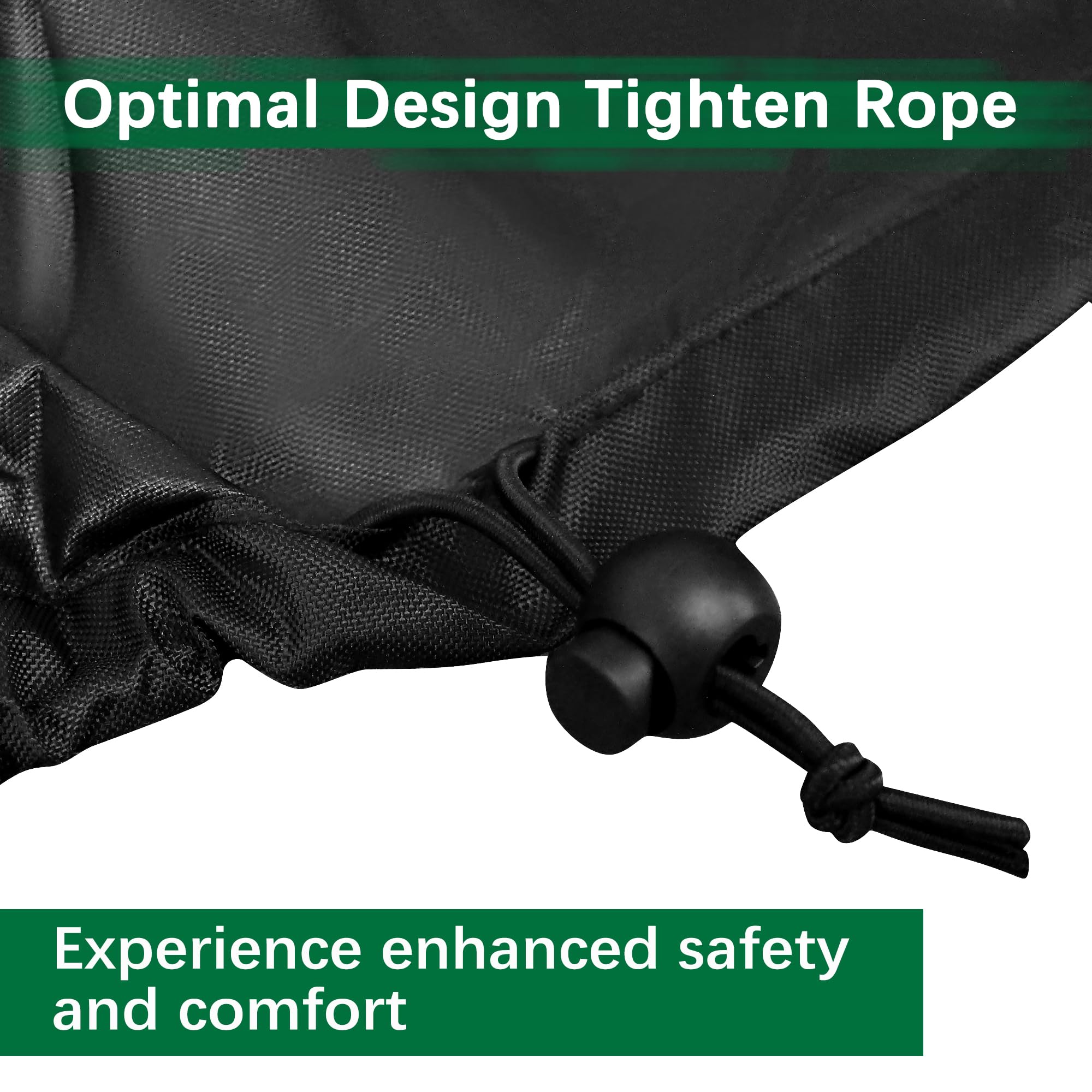 Tightening cord anchors the cover to your mower against wind.