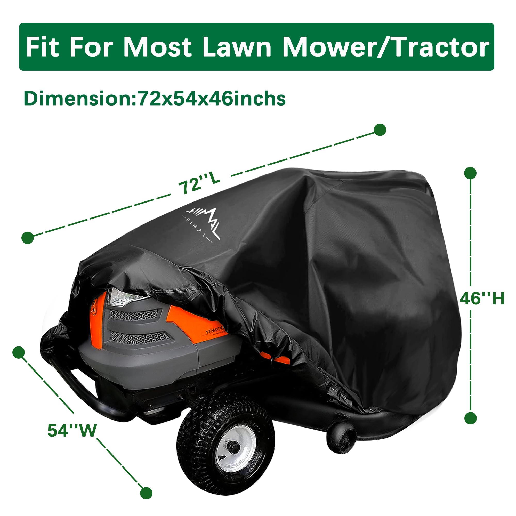 Himal Outdoors Pro riding mower cover fits John Deere, Husqvarna, Toro, and more.