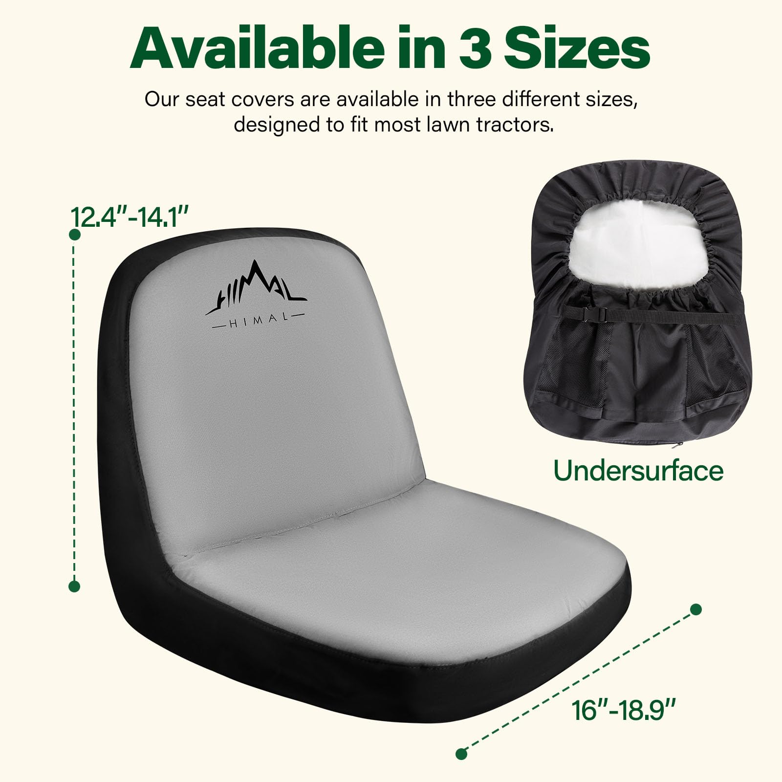 Himal Outdoors seat cover with back pockets keeps gloves and tools organized