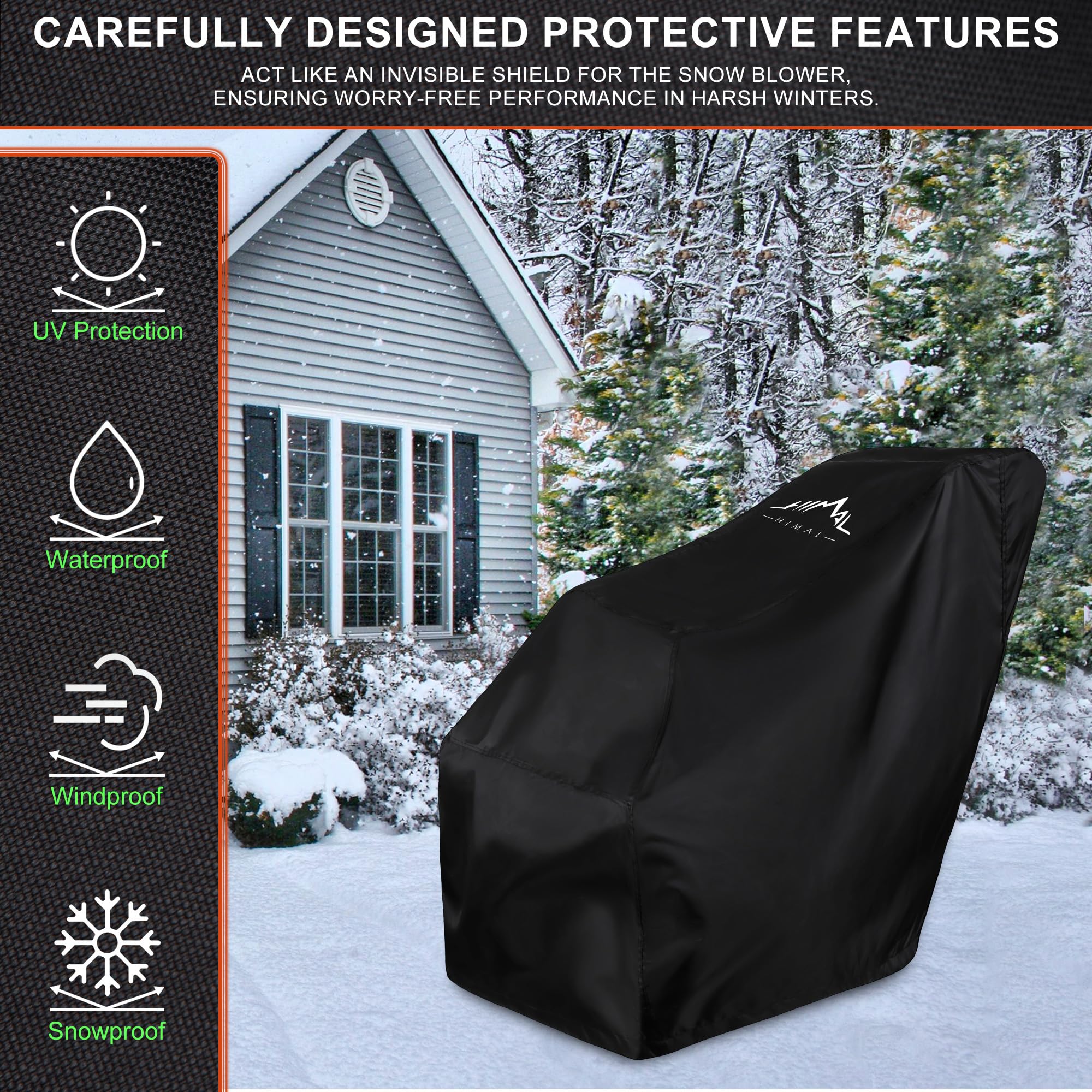 Himal Outdoors snow blower cover bottom elastic prevents slipping in wind