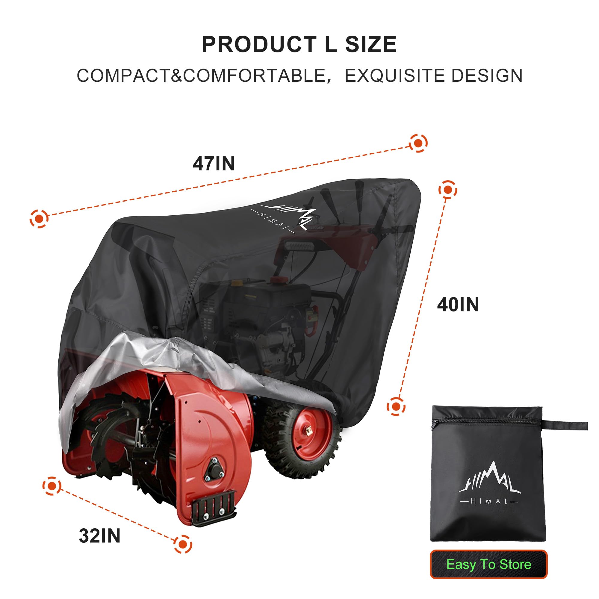 Himal Outdoors snow blower cover 600D waterproof shields moisture and dirt