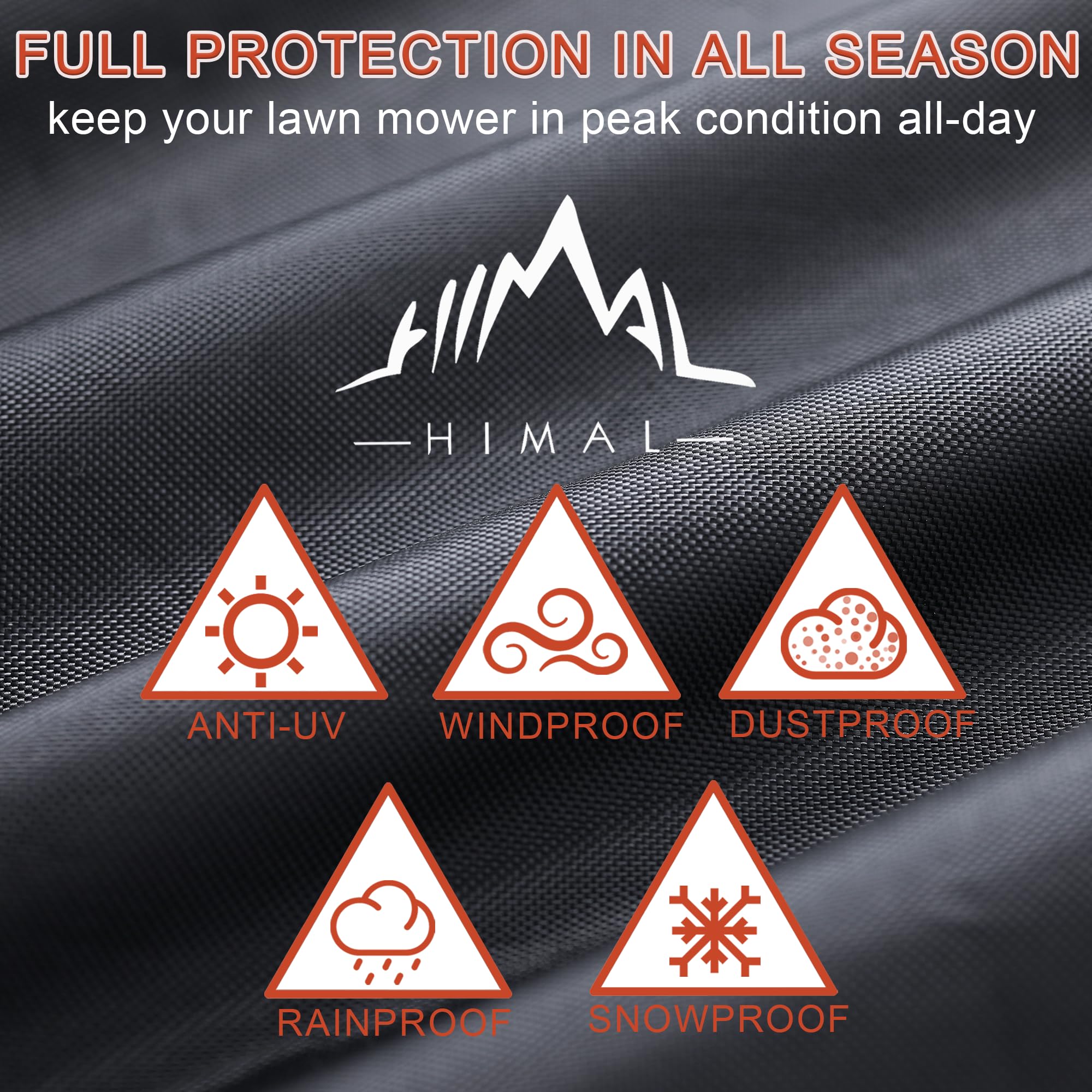 Himal Outdoors universal-fit 54-inch deck cover fits many brands for versatile protection.