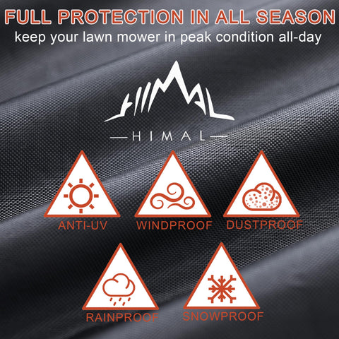Himal Outdoors universal-fit 54-inch deck cover fits many brands for versatile protection.