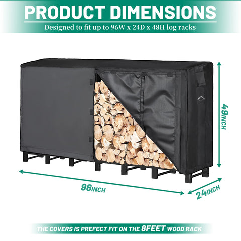 Himal Outdoors wood rack cover highlights durable fabric and weatherproof protection.