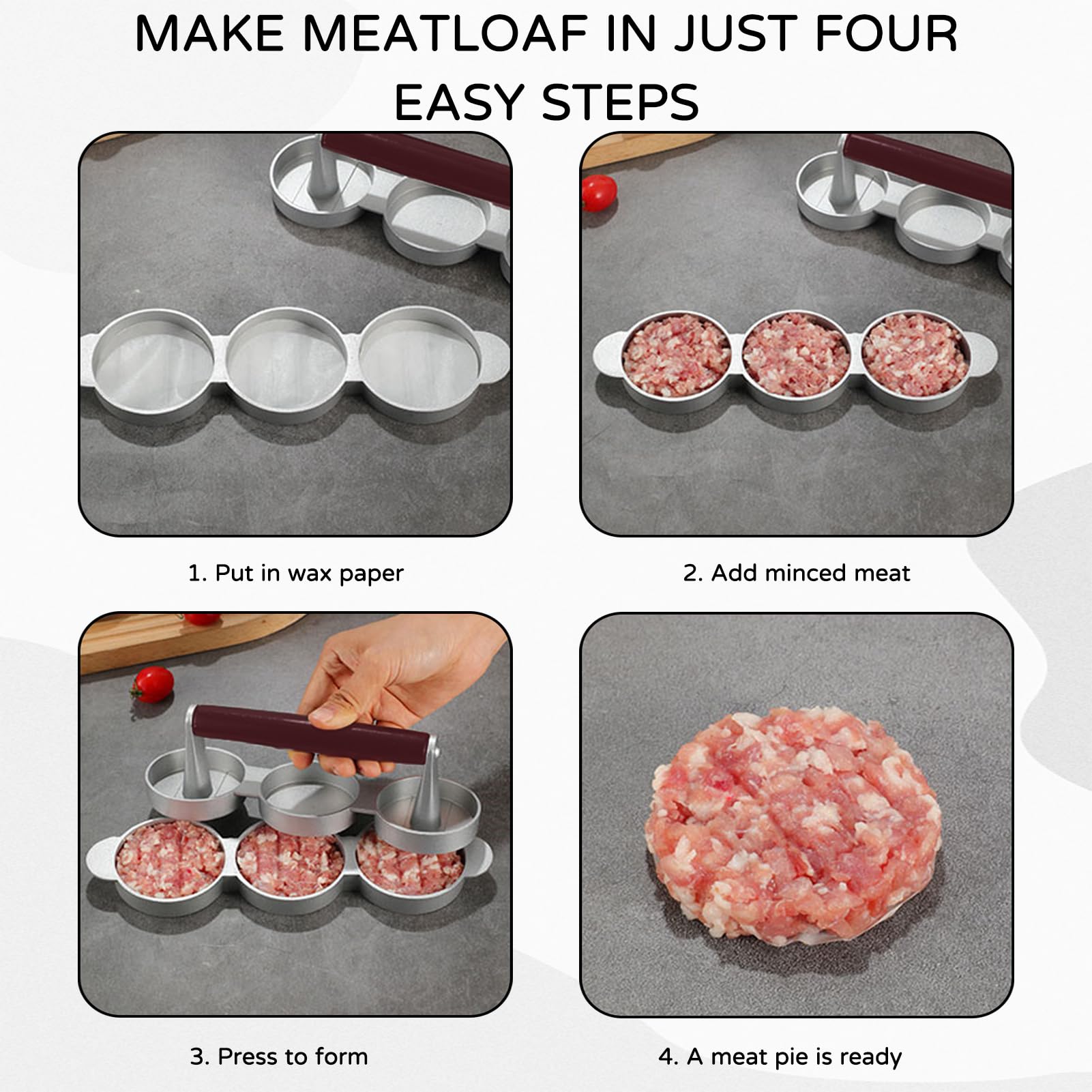 hinbkenla mini burger press compact 6.4 cm diameter ideal for small kitchens