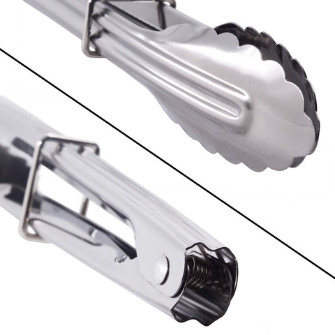 HINMAY 7-inch mini tongs ideal for burgers and toppings.