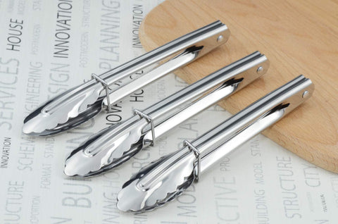 HINMAY stainless steel tongs deliver durable, rust-resistant serving.
