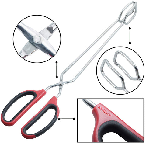 HINMAY scissor tongs showing silicone handles for comfortable grip
