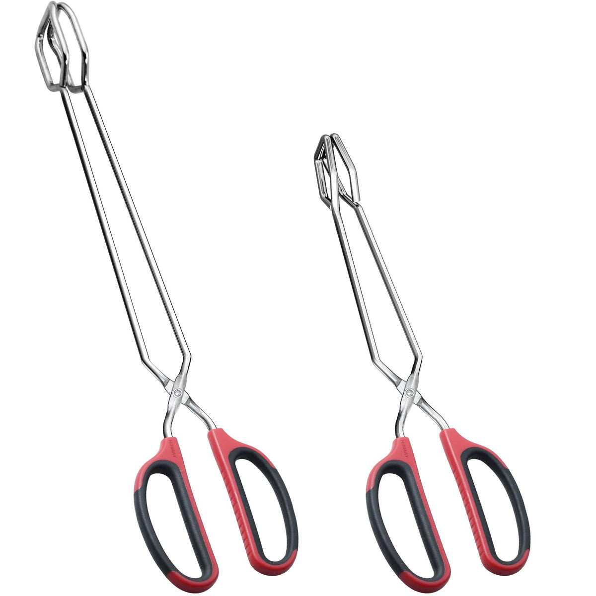 Hinmay tongs set 12in and 16in assembled for versatile cooking tasks.