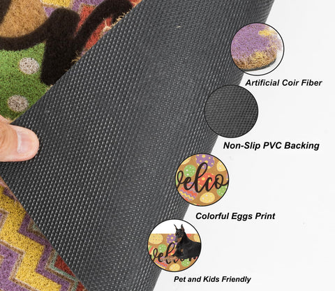 HinyBoeh Easter doormat traps dirt and moisture, keeping interiors cleaner.