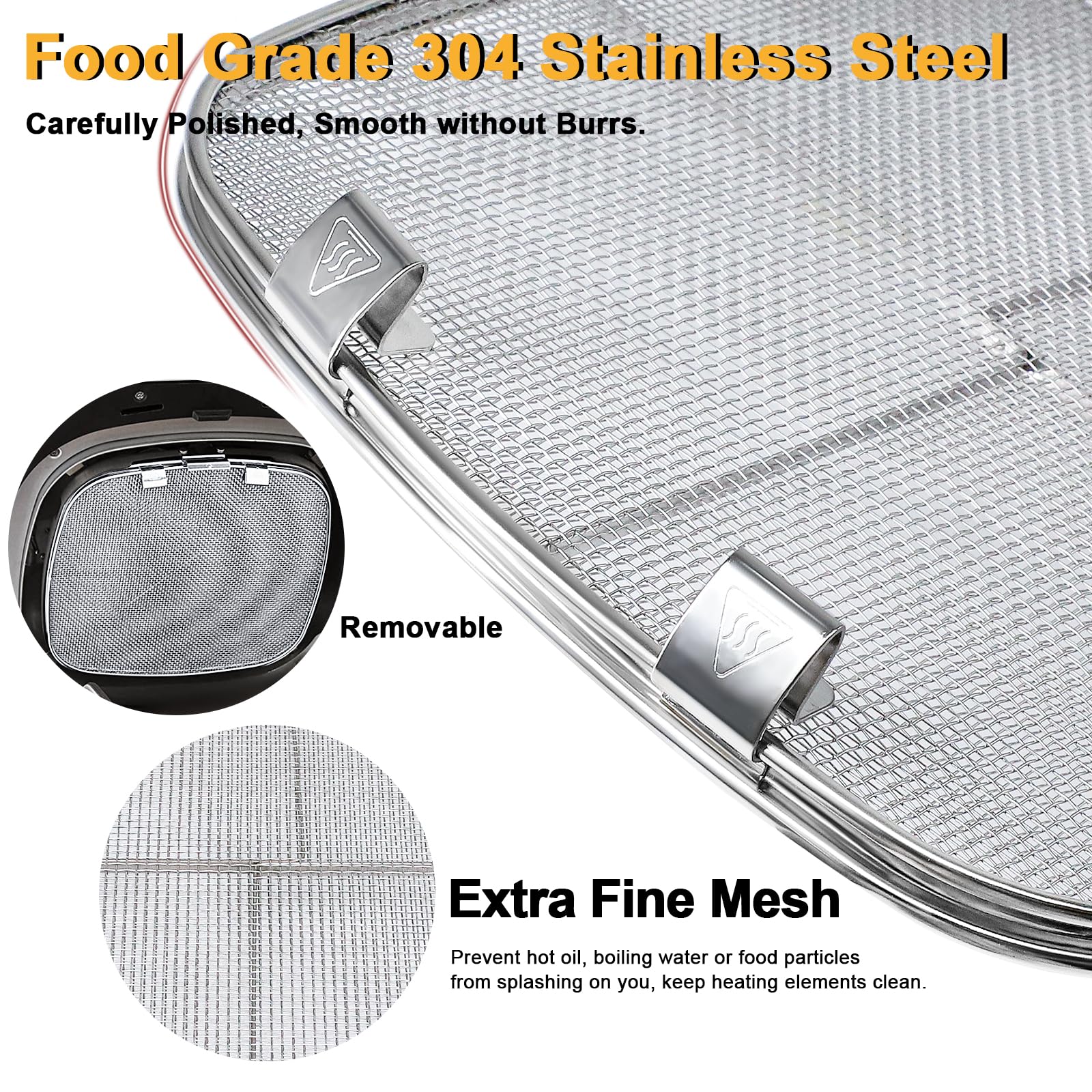 Hiorucet nonstick ceramic-coated grate supports easy release and quick cleanup.