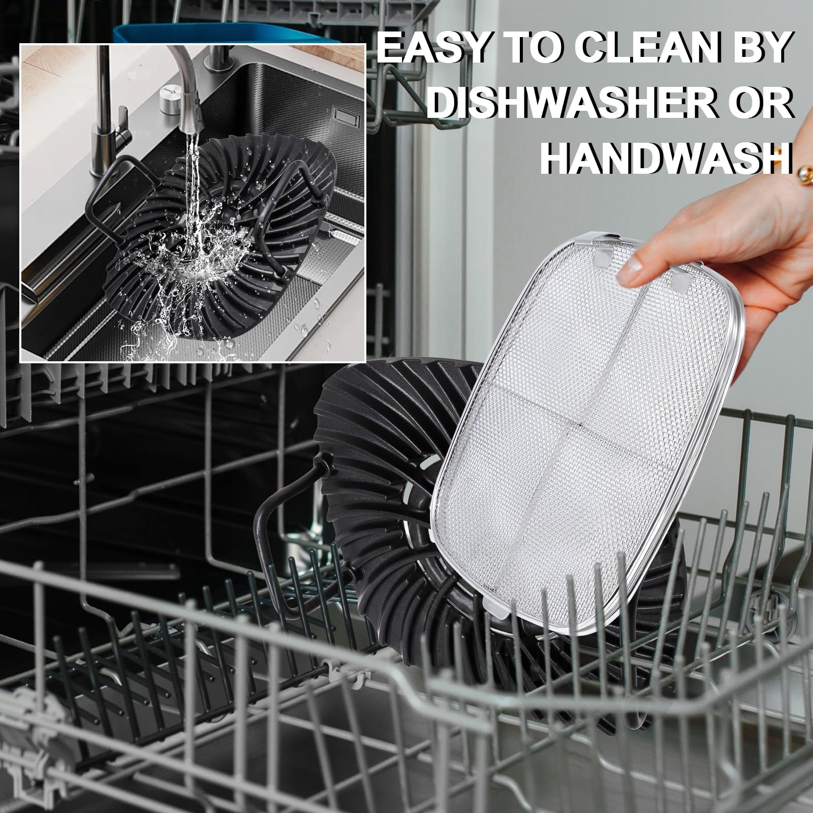Hiorucet splatter shield keeps interior clean while cooking family favorites.