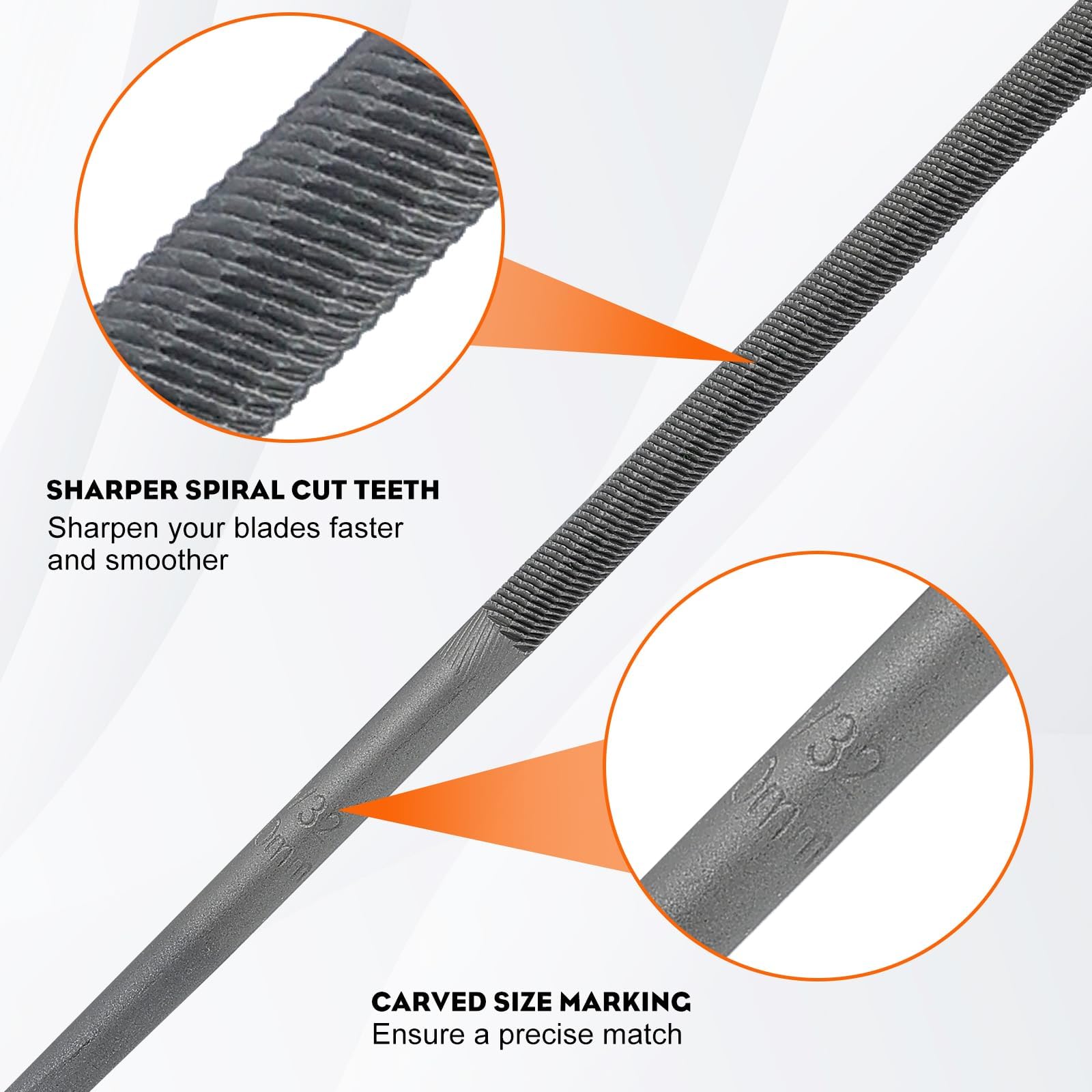 Hipa ergonomic-grip round file designed for comfortable extended use.