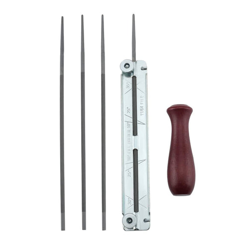 Hipa 11/64 round file with wood handle offers precise sharpening and comfort.