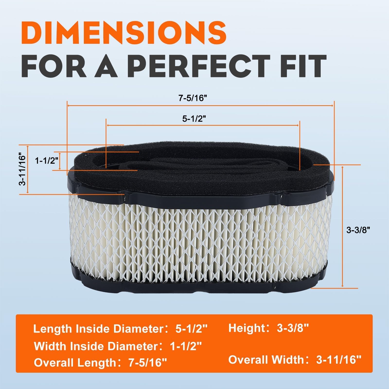 Hipa 11013-7027 air filter for Kawasaki FH721V extends service life of the engine.