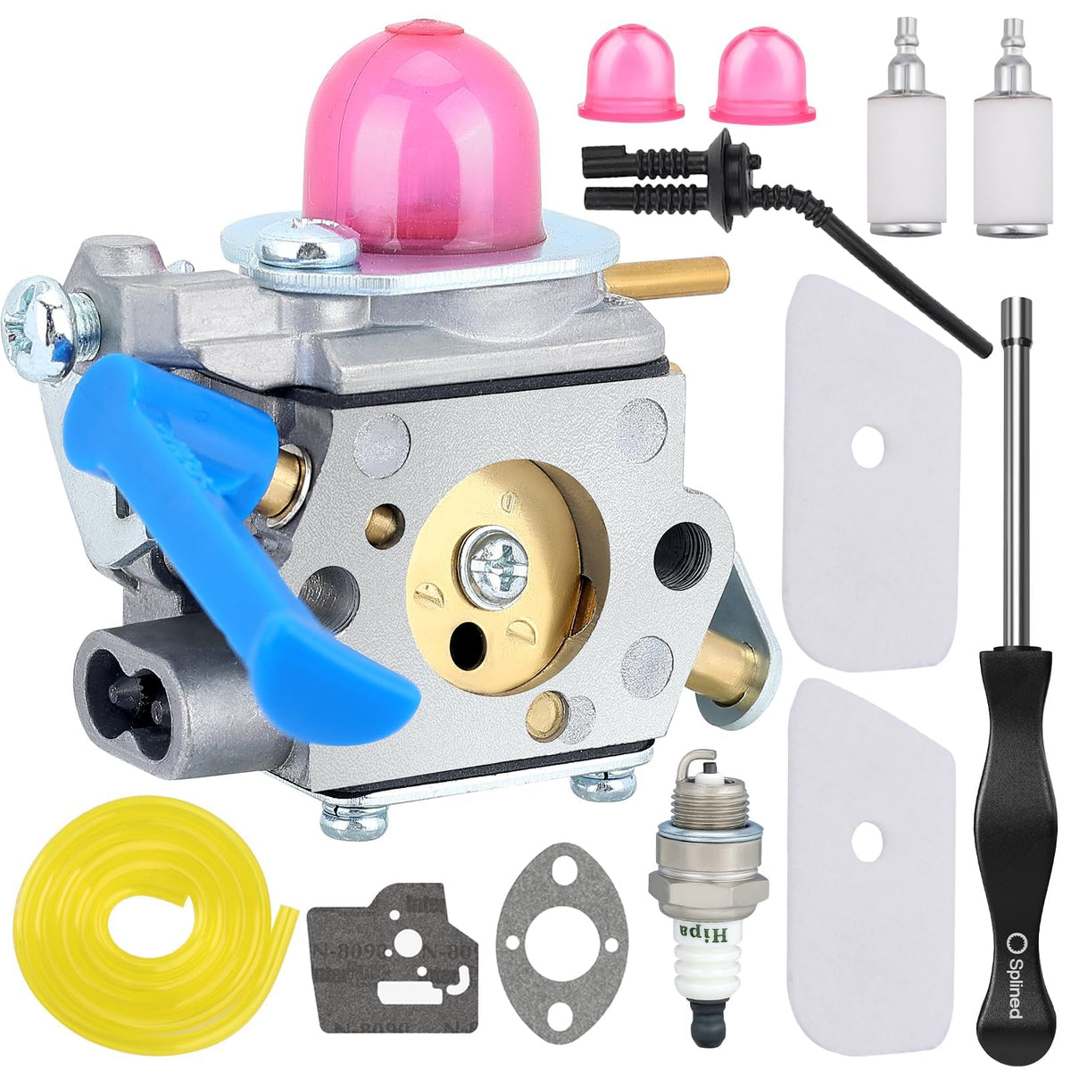 HIPA 128LD carburetor complete kit for Husqvarna trimmers enhances starting and idle performance