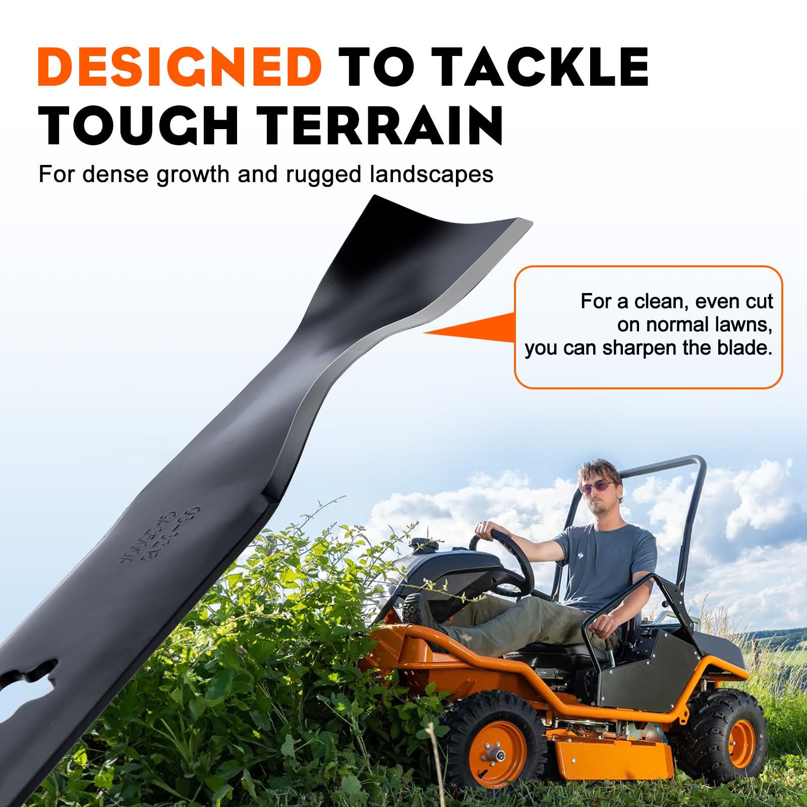 Hipa 134149 3-in-1 blade for mulching, bagging, and side discharge