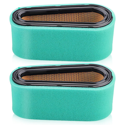 HIPA 2 pack air filter front view for Briggs & Stratton mowers showing clean, accessible design
