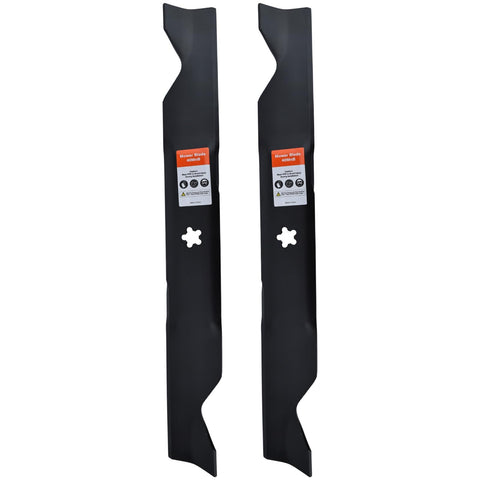 Hipa 2-pack 46-inch high lift blades with 5-point star for precise mowing.