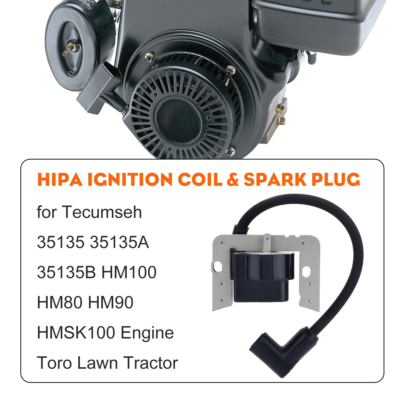 Hipa 35135B ignition coil side view highlighting robust solid-state construction.