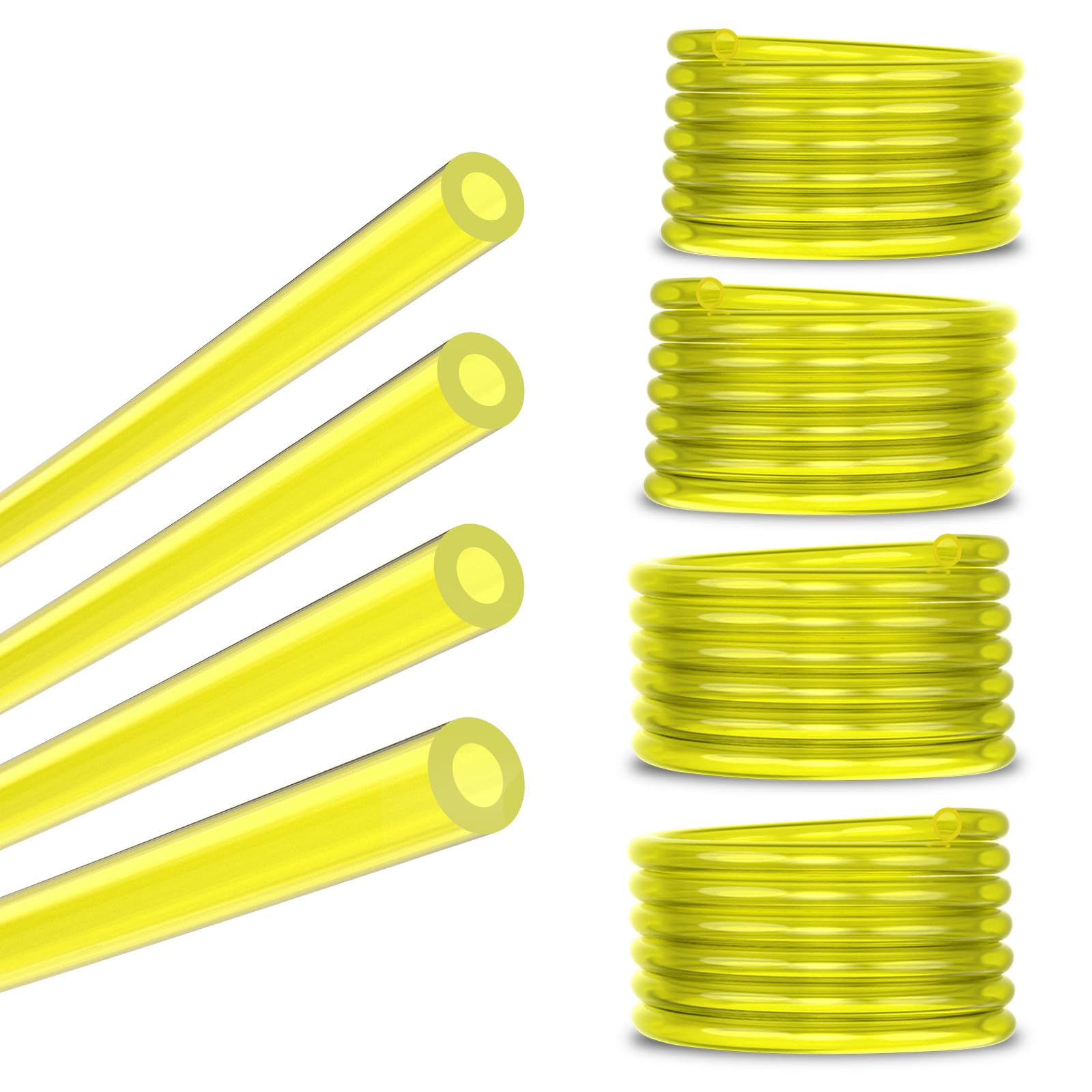 Hipa fuel line kit with four sizes in a 4 ft length for small engines.