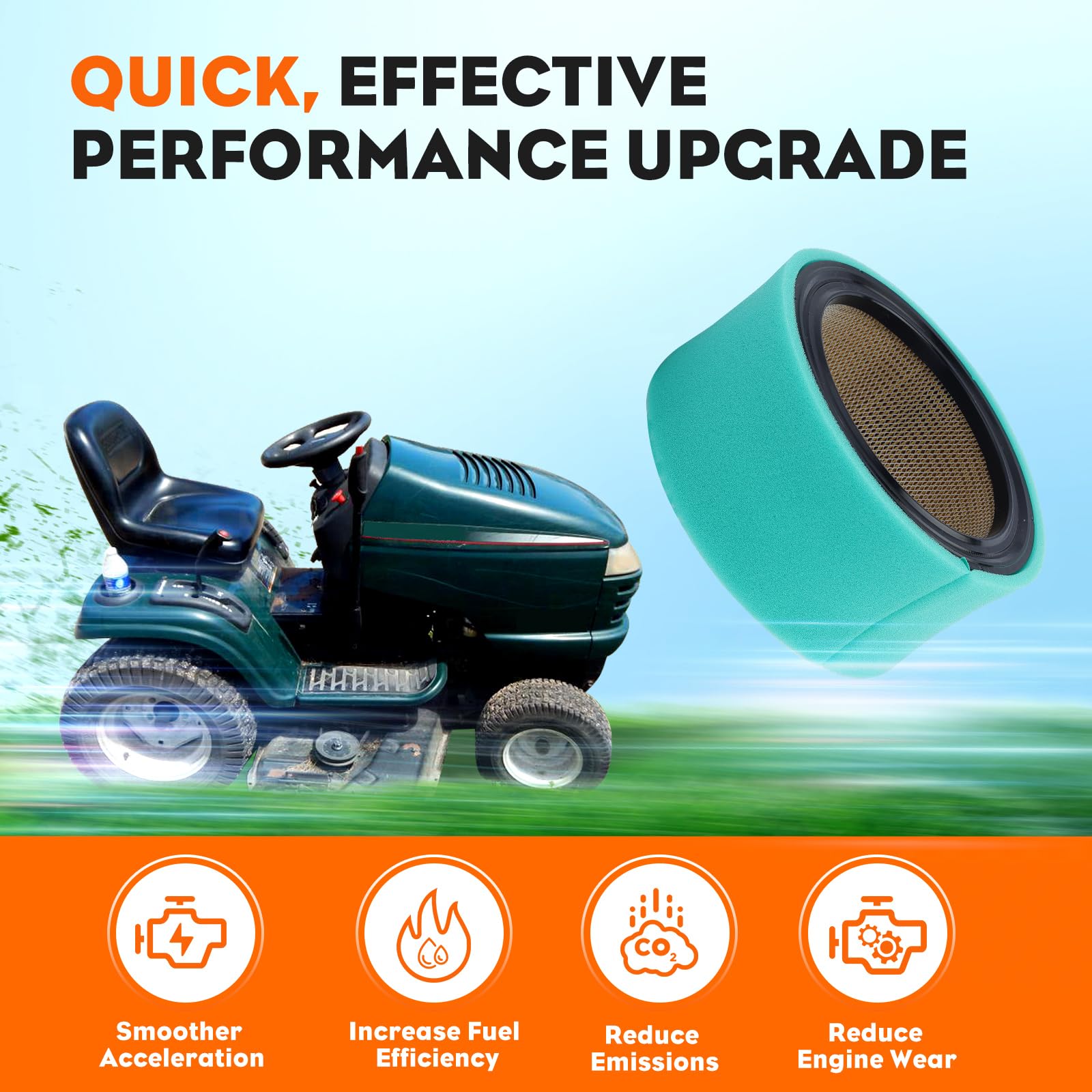 Hipa air filter and pre-cleaner kit for Kohler engines