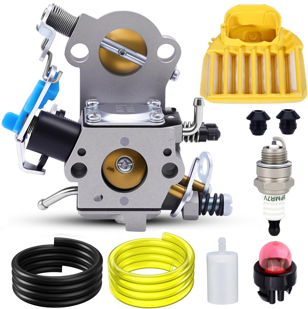 Hipa 455 Rancher carburetor package for Husqvarna, ready for quick engine restoration.