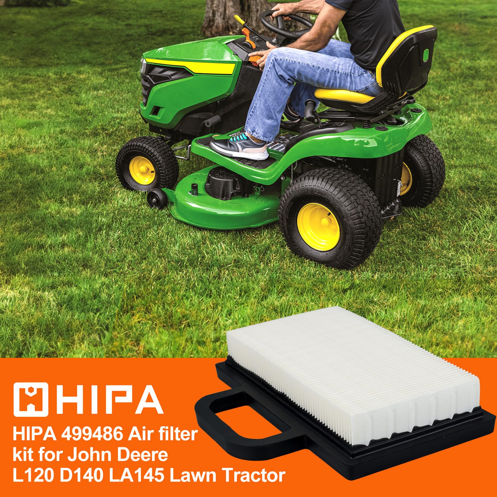 HIPA 499486 air filter for John Deere D140 for reliable engine breathing