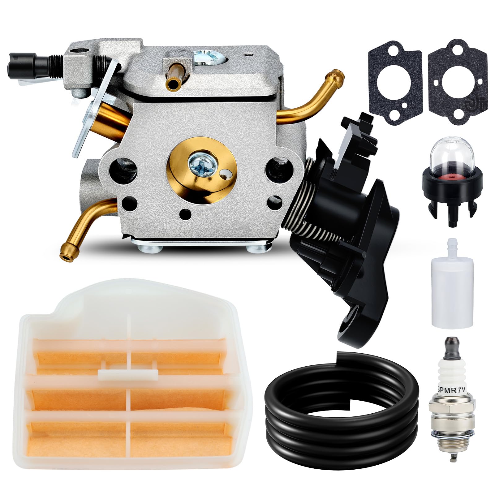 Hipa 506450401 carburetor closeup, brass components ensure durable performance.