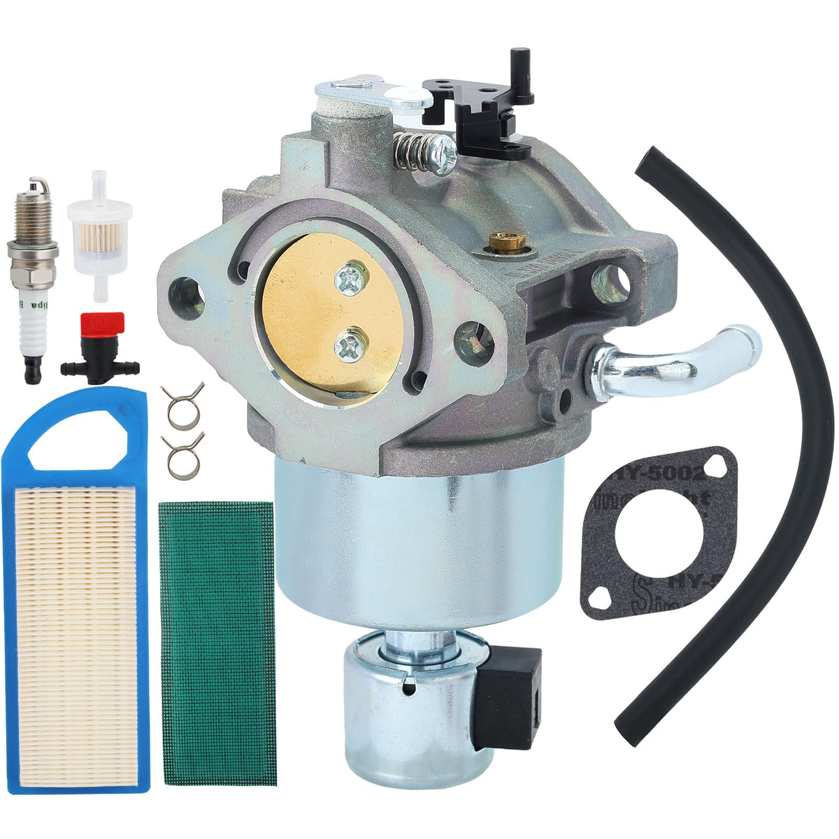 Hipa 594605 carburetor close‑up for Brigg Stratt engines showing precise fuel metering