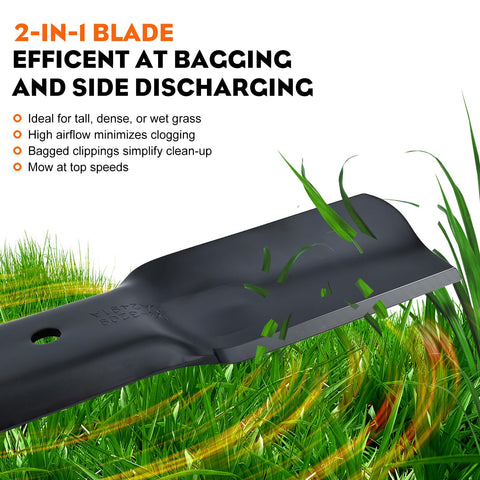 Hipa three-pack high-lift blades with 6-star mounting