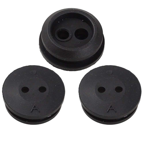 Hipa seven-eight inch two-hole fuel tank grommets in a three-pack for Toro, Homelite, and Shindaiwa.