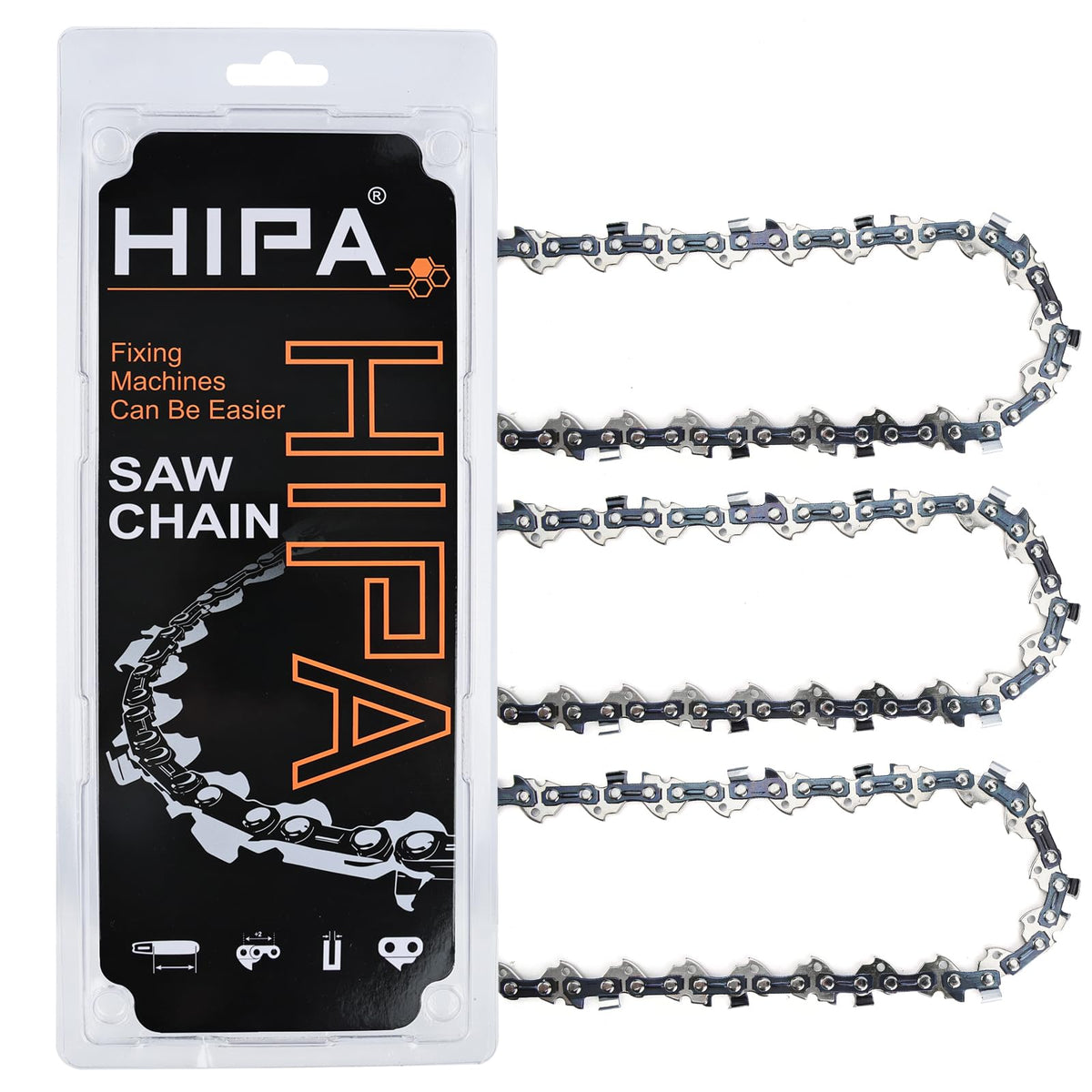 Hipa 8 inch pole saw chain for DEWALT DCCS623B, easy installation and precise cutting.