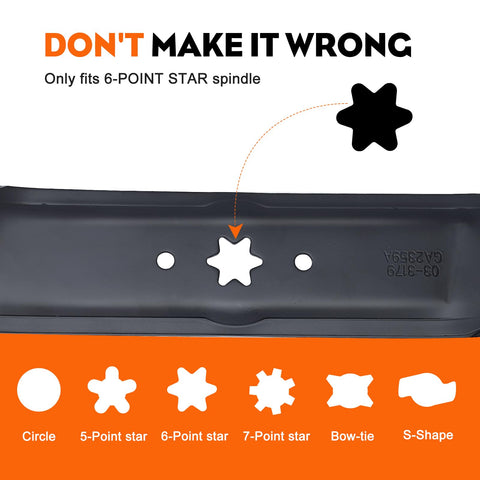 Hipa 942-0616A center hole 6-point star 5/8 inch for secure mounting.
