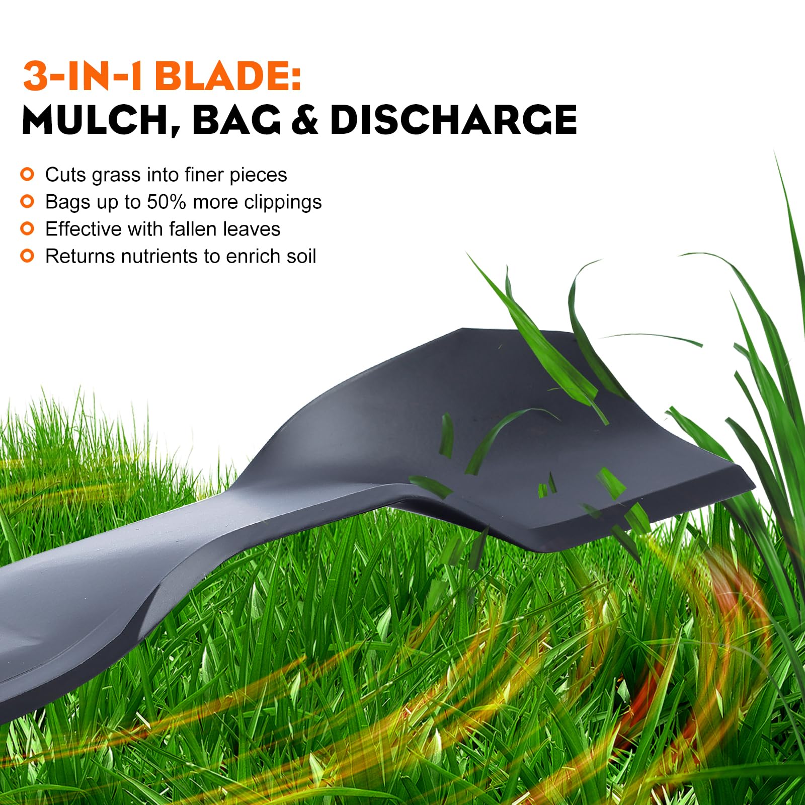 Hipa 942-0616A blade for MTD 42-inch decks with 3-in-1 versatility.