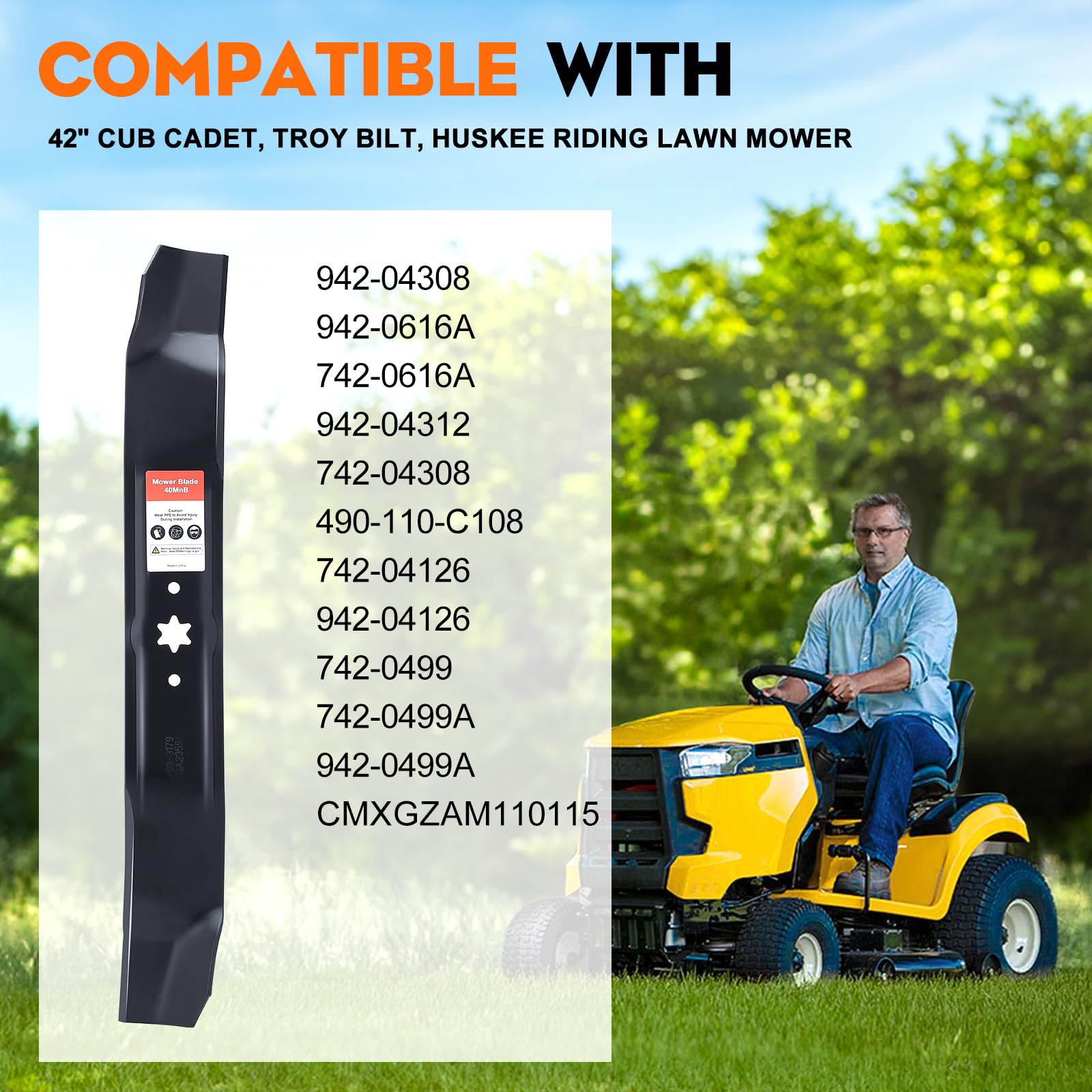 Hipa 942-0616A blade for Troy-Bilt Bronco Pony decks improves mulch performance.