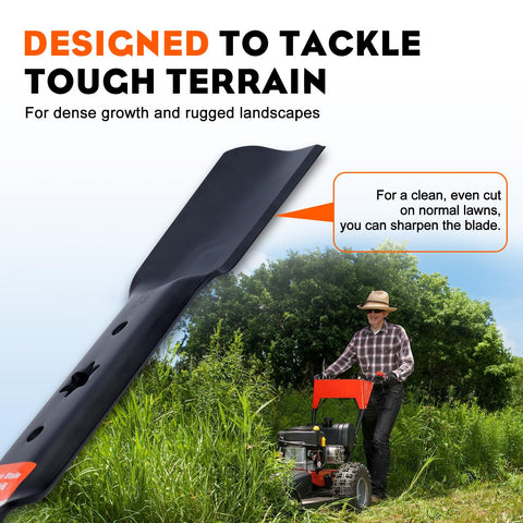 Hipa mulching blades installation safety shot with protective coating and gloves