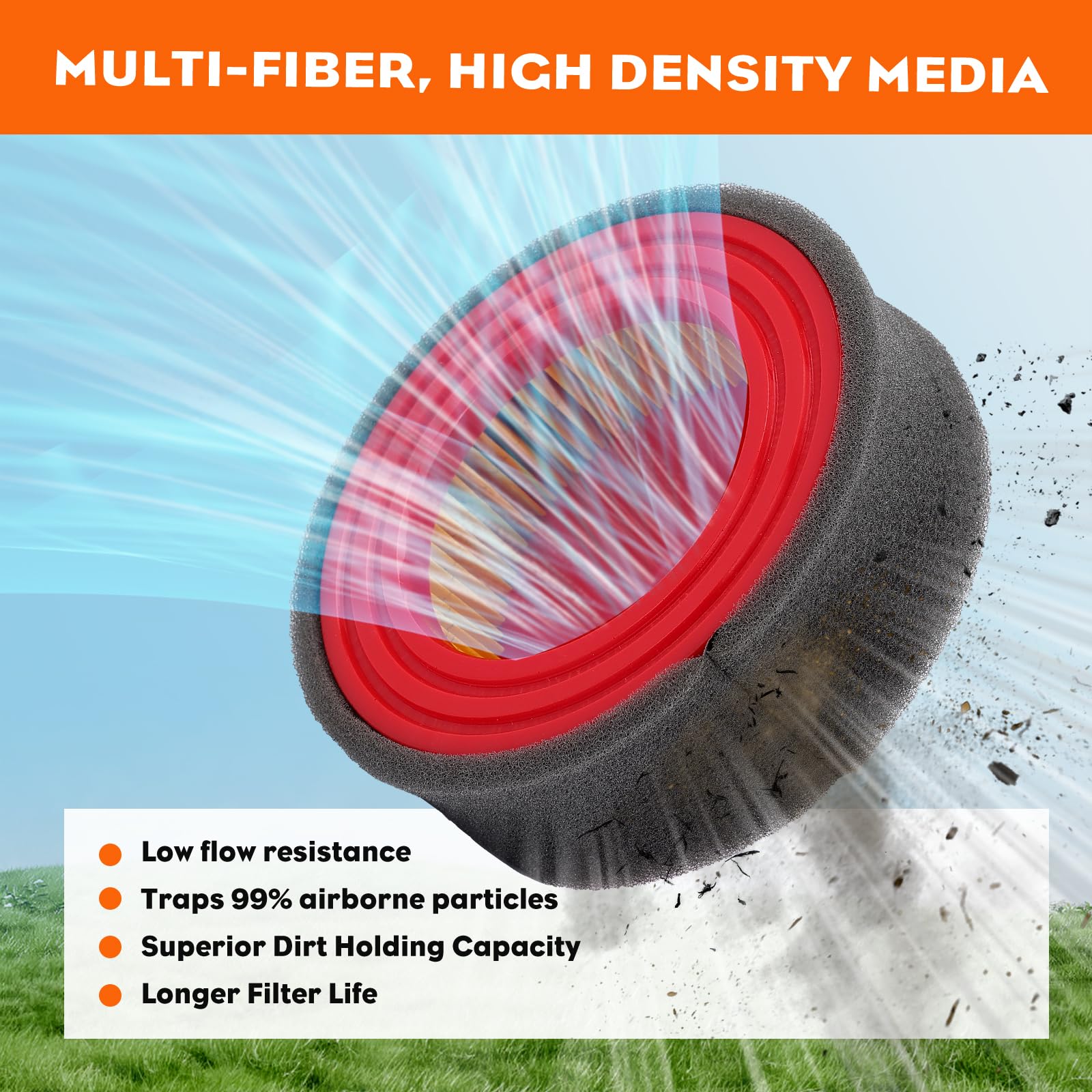 Hipa 951-14628 air filter dimensions reference outer and inner diameters.