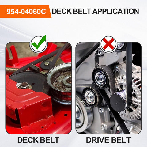 Hipa 954-04060C deck belt on Cub Cadet LTX 1042 ensures consistent blade drive.
