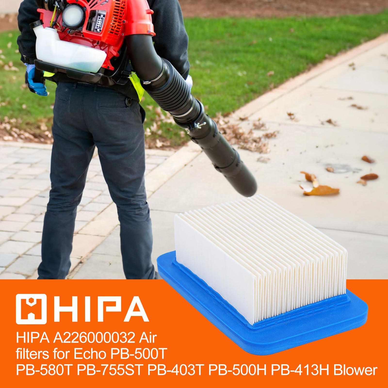 Hipa A226000032 filter shown beside Echo PB500T for compatibility and fit