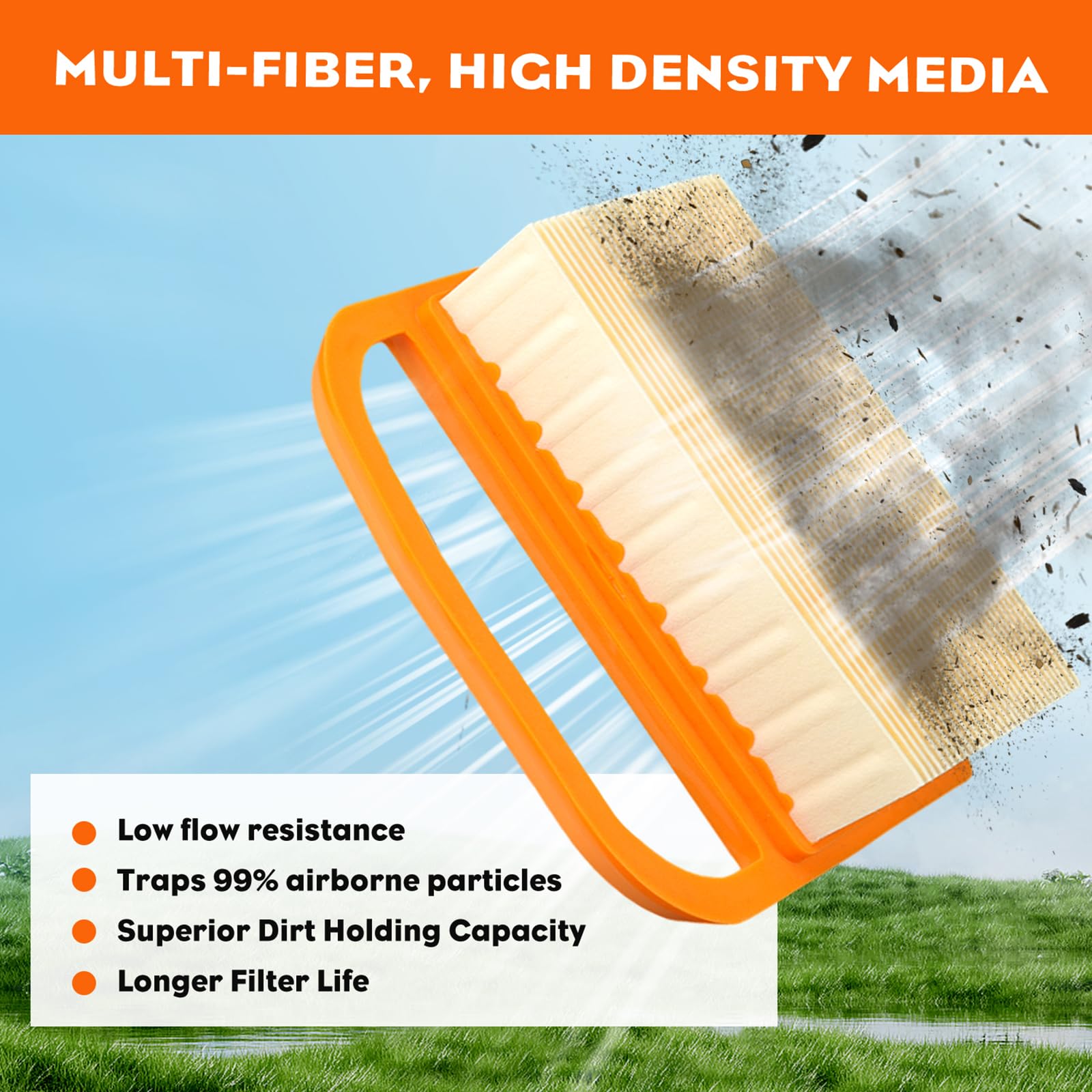 Hipa air filter kit includes fuel filter for consistent fueling