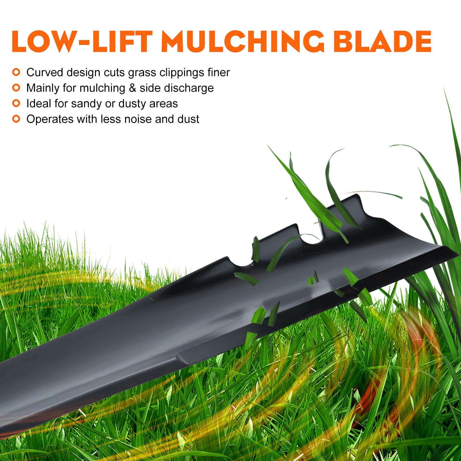 Hipa alloy-steel blade technology, enhanced wear resistance for sturdy mowing.