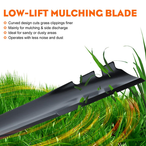 Hipa alloy-steel blade technology, enhanced wear resistance for sturdy mowing.